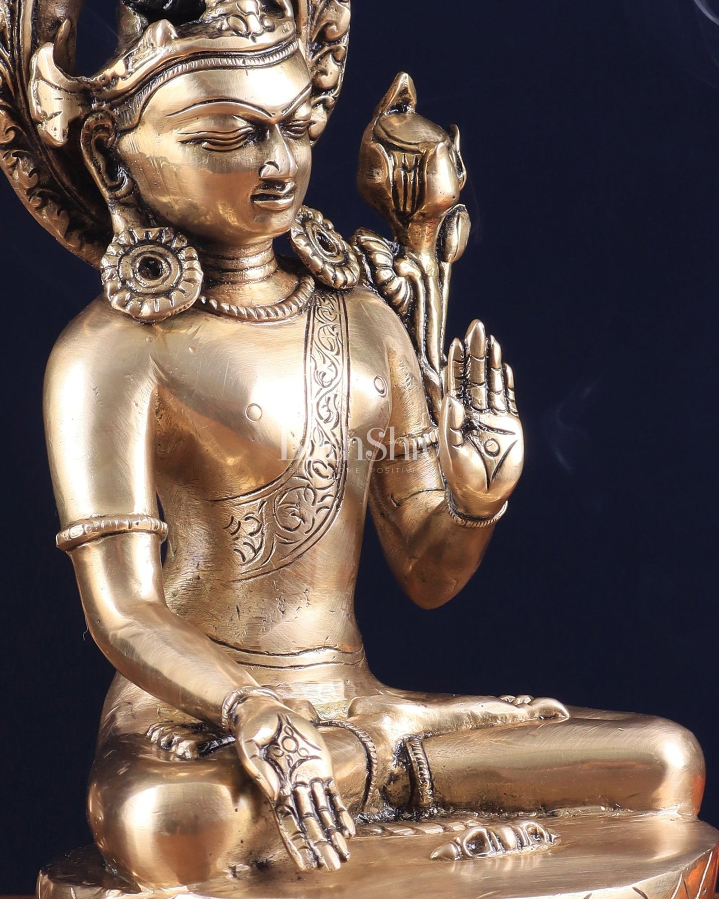 Pure Brass Superfine Lord Indra Dev Unique Statue 12 inch - Budhshiv.com