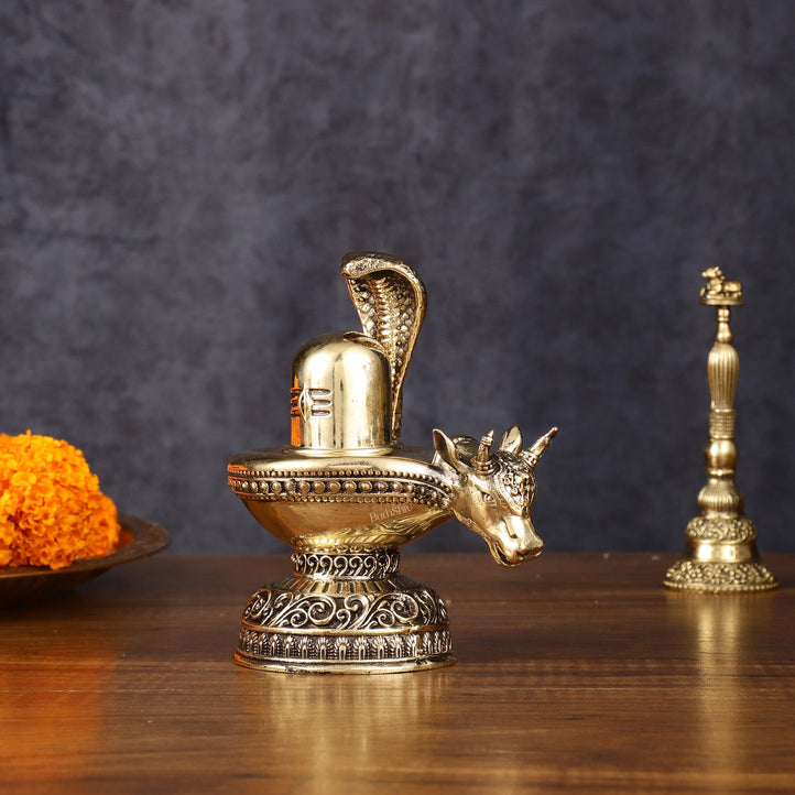 Pure Brass Superfine Lord Shiva Lingam - 5 Inch - Budhshiv.com