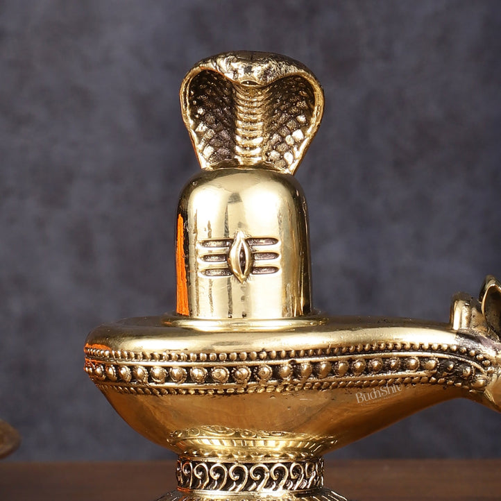 Pure Brass Superfine Lord Shiva Lingam - 5 Inch - Budhshiv.com