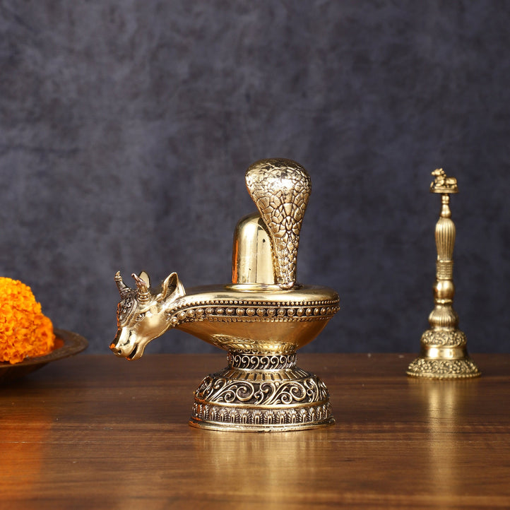 Pure Brass Superfine Lord Shiva Lingam - 5 Inch - Budhshiv.com