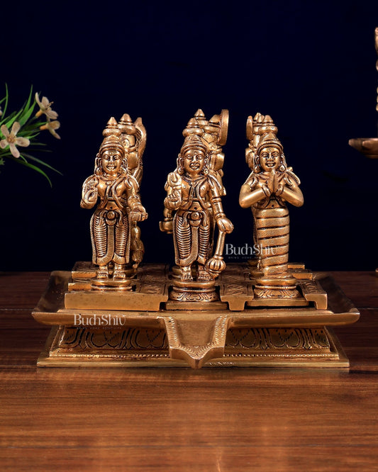 Pure Brass superfine Navgraha Idols with Abhishek Patra 5.5 inch - Budhshiv.com