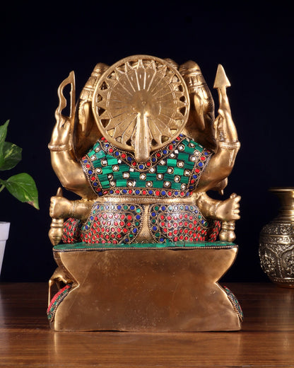 Pure Brass Superfine Panchmukhi Ganesha Statue - 11 inch Five faced ganesha statue - Budhshiv.com