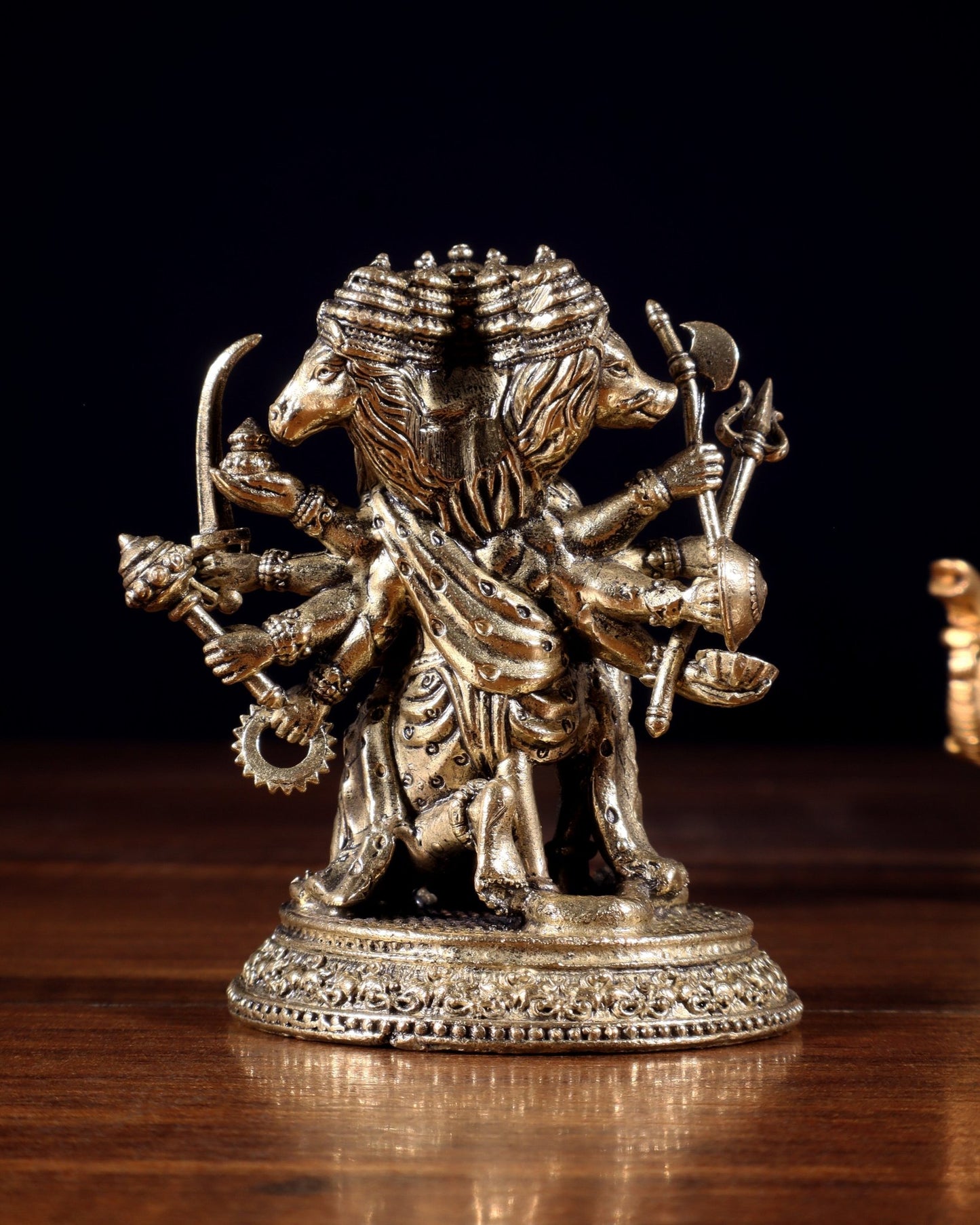 Pure Brass Superfine Panchmukhi Hanuman Idol - 3 inch - Budhshiv.com