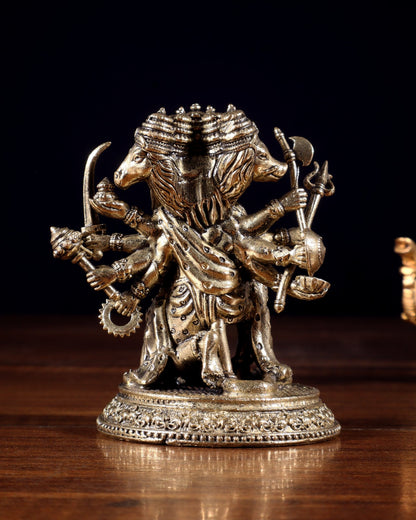 Pure Brass Superfine Panchmukhi Hanuman Idol - 3 inch - Budhshiv.com