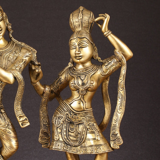 Pure Brass Superfine Radha Krishna Idols - 18 inch - Budhshiv.com