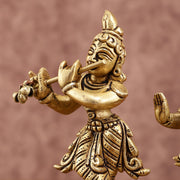 Pure brass Superfine Radha krishna idols pair 5" - Budhshiv.com