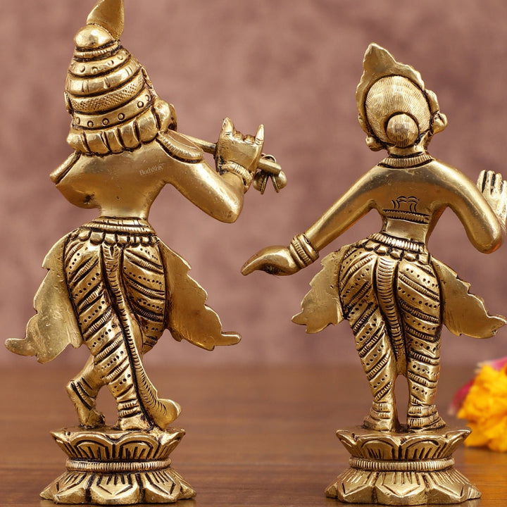 Pure brass Superfine Radha krishna idols pair 5" - Budhshiv.com