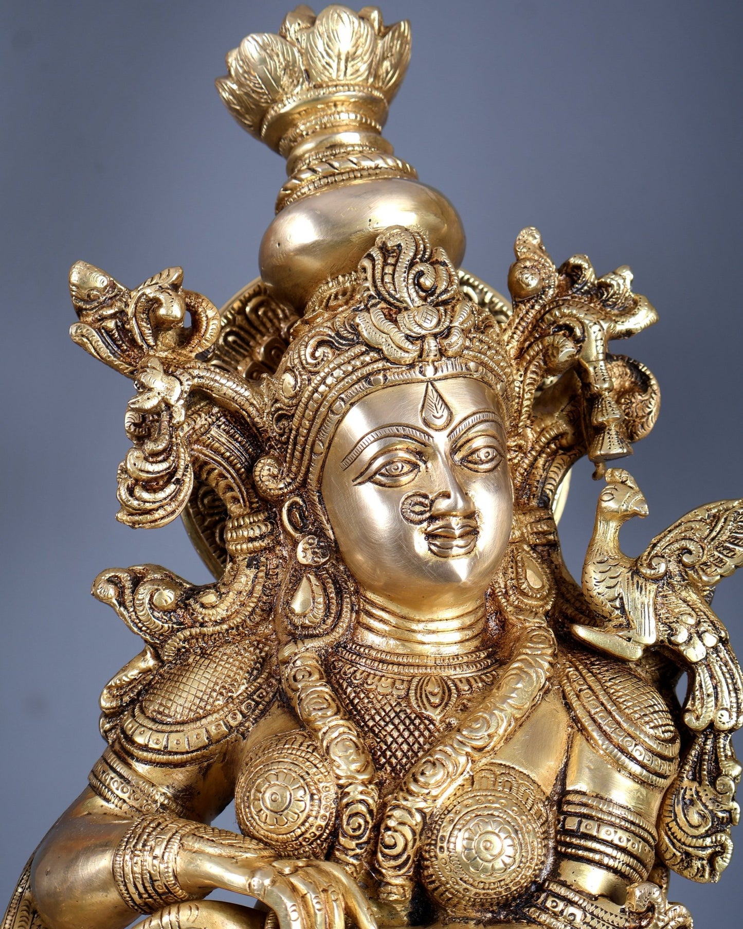 Pure Brass Superfine Radha Krishna Statue | 30" pair Original - Budhshiv.com