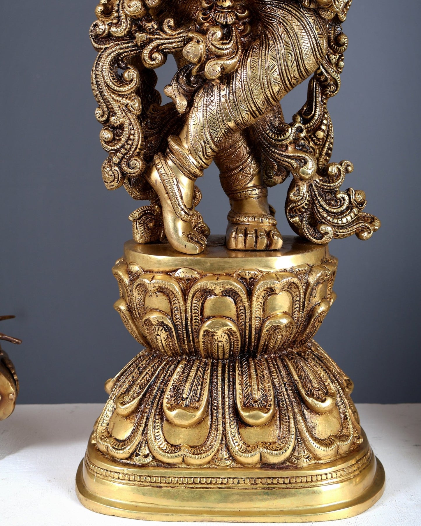 Pure Brass Superfine Radha Krishna Statue | 30" pair Original - Budhshiv.com