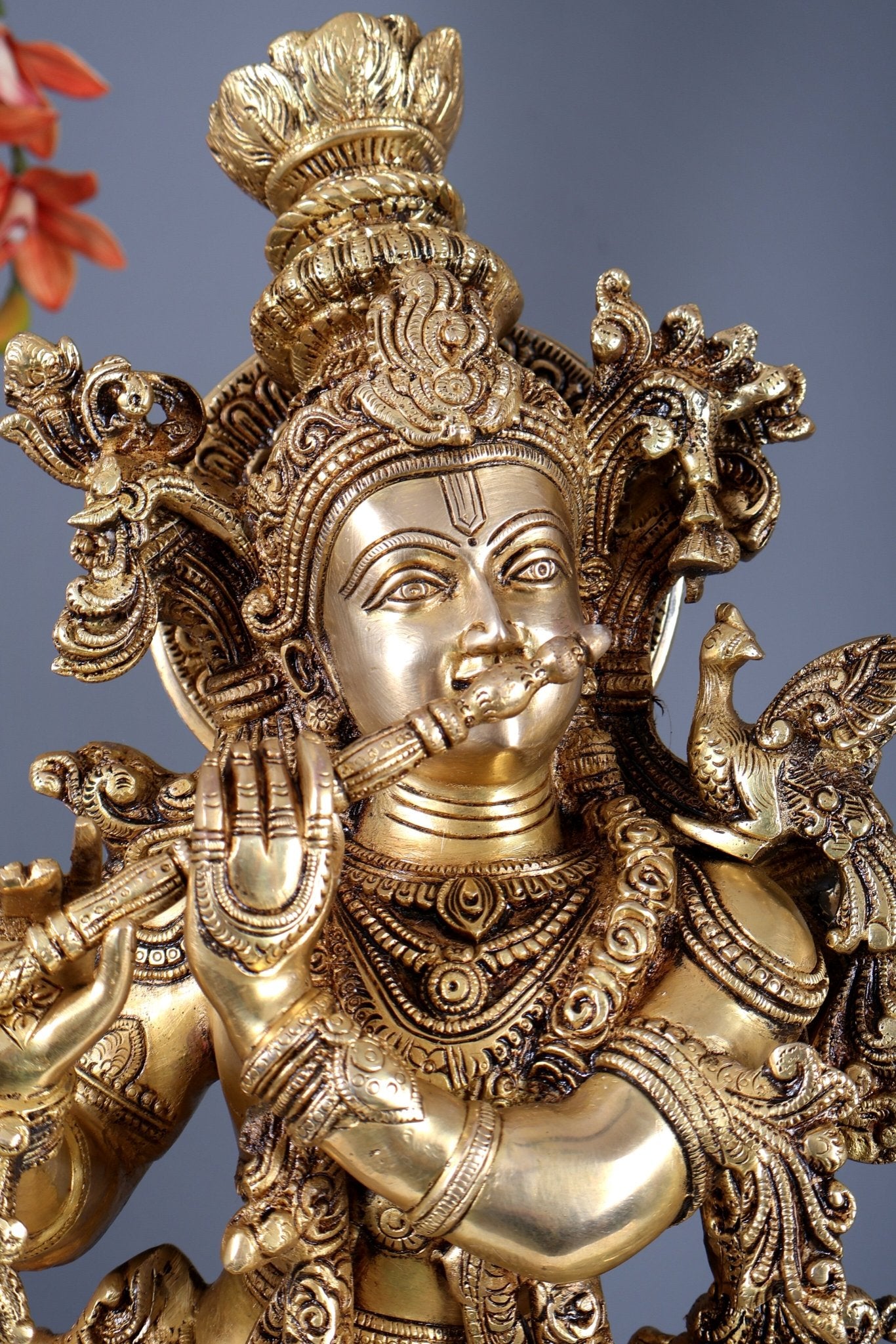 Pure Brass Superfine Radha Krishna Statue | 30" pair Original - Budhshiv.com