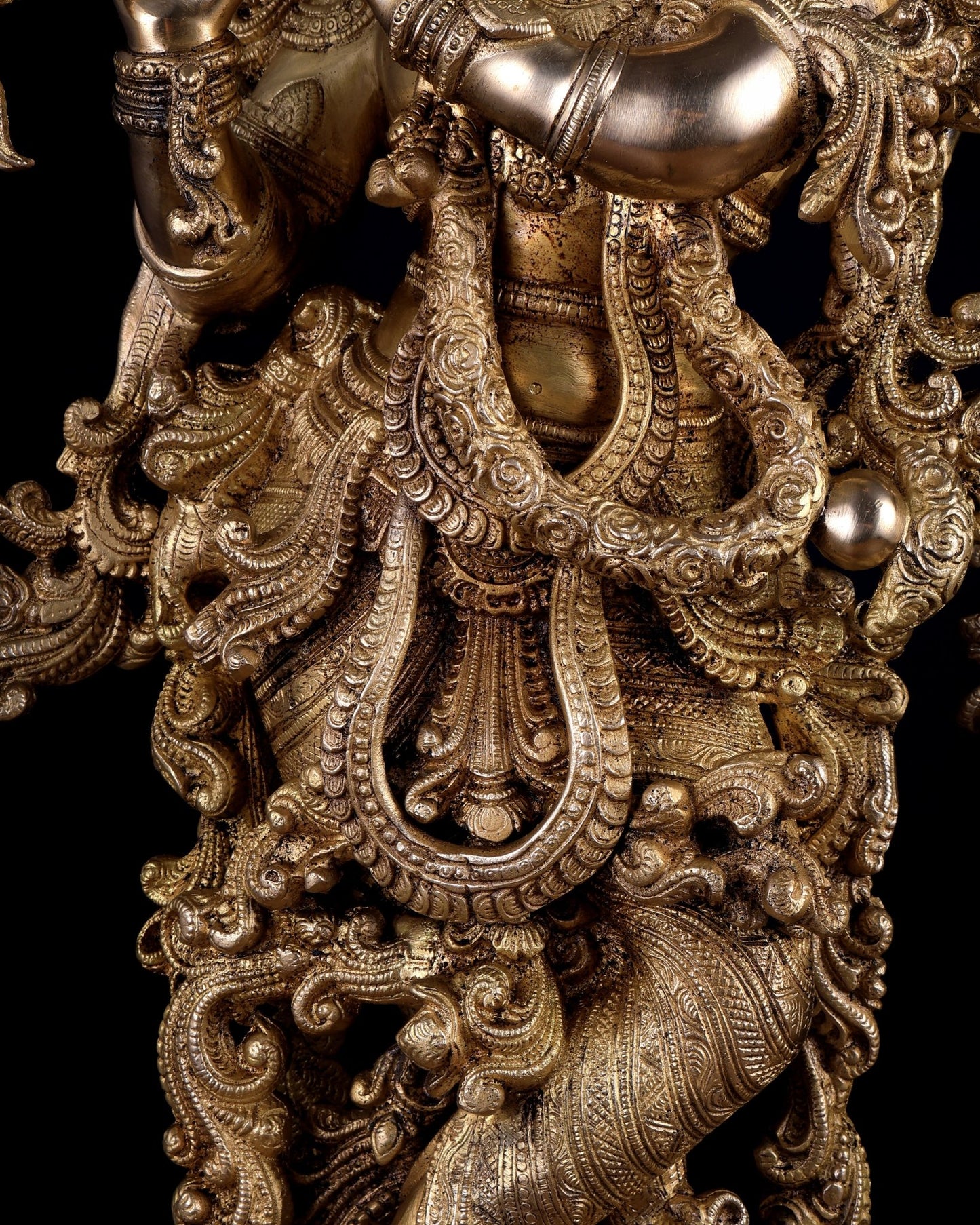 Pure Brass Superfine Radha Krishna Statue Set – 30 Inch Divine Pair | Intricately Carved Premium Brass Idols (43 kg) - Budhshiv.com