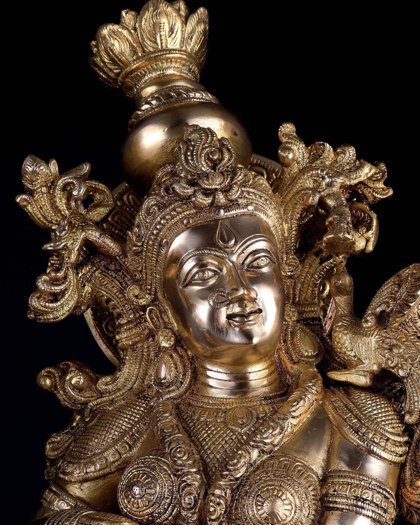Pure Brass Superfine Radha Krishna Statue Set – 30 Inch Divine Pair | Intricately Carved Premium Brass Idols (43 kg) - Budhshiv.com