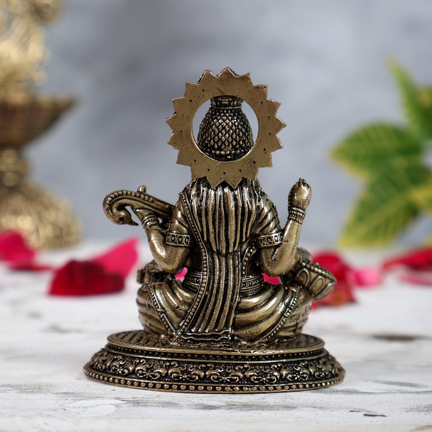 Pure Brass superfine Saraswati Idol 3" - Budhshiv.com