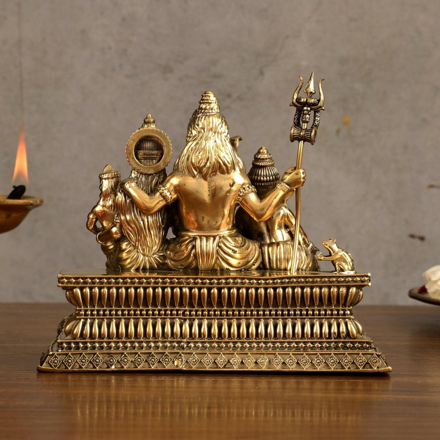 Pure Brass Superfine Shiv Parivar Idol - 6 inch - Budhshiv.com