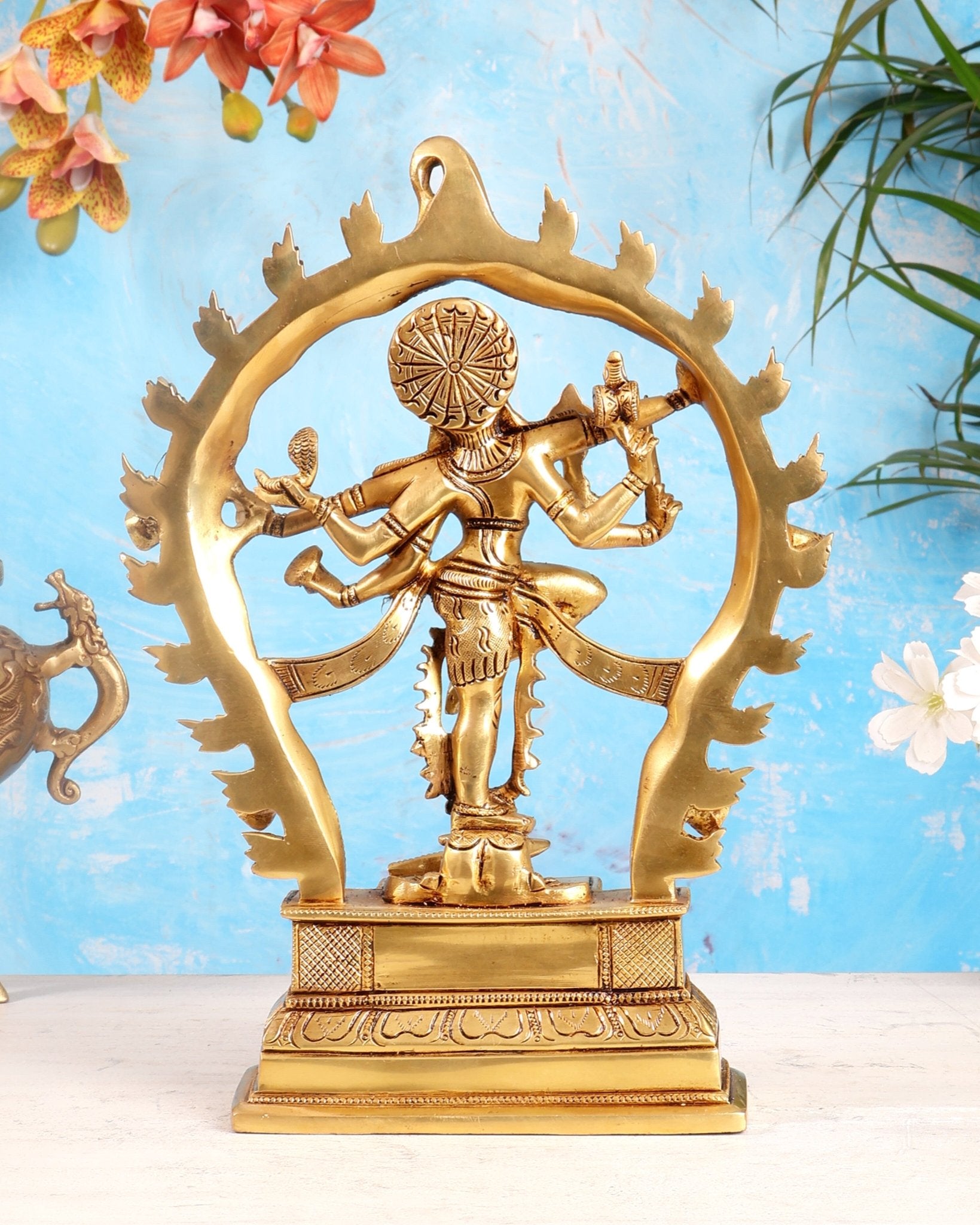Pure Brass Superfine Shiva Gaja Samhara Murthy 12 inch - Budhshiv.com
