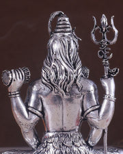 Pure Brass Superfine Silver Plated Lord Shiva in Meditation Idol - 4" Tall - Budhshiv.com
