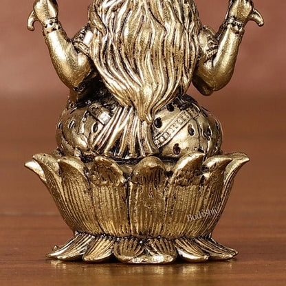 Pure Brass Superfine Small Goddess Lakshmi Idol - 2.5" Tall - Budhshiv.com