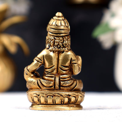 Pure Brass Superfine Small Kuber Idol - 2.5" Height - Budhshiv.com