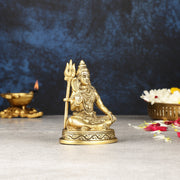 Pure Brass Superfine Small Lord Shiva Idol - 4" - Budhshiv.com