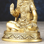Pure Brass Superfine Small Lord Shiva Idol - 4" - Budhshiv.com