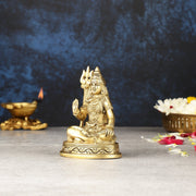 Pure Brass Superfine Small Lord Shiva Idol - 4" - Budhshiv.com