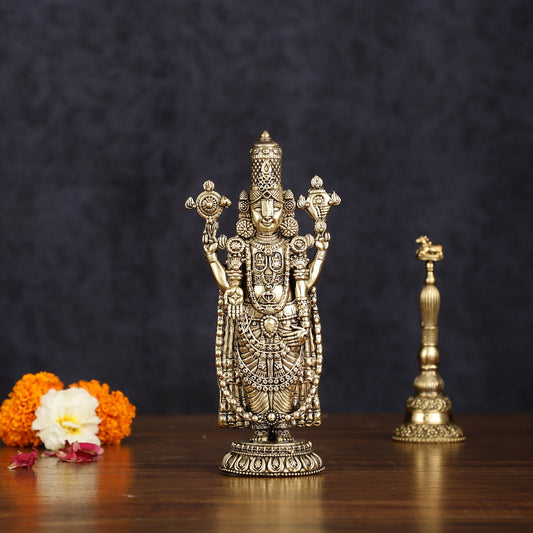 Pure Brass Superfine Tirupati Balaji Idol - Intricately Carved - Budhshiv.com