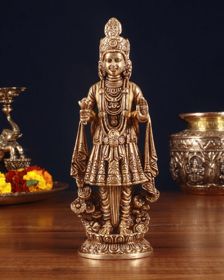 Pure Brass Swaminarayan Sahajanand Swami Superfine Idol – 7 Inch - Budhshiv.com