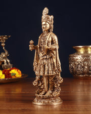 Pure Brass Swaminarayan Sahajanand Swami Superfine Idol – 7 Inch - Budhshiv.com