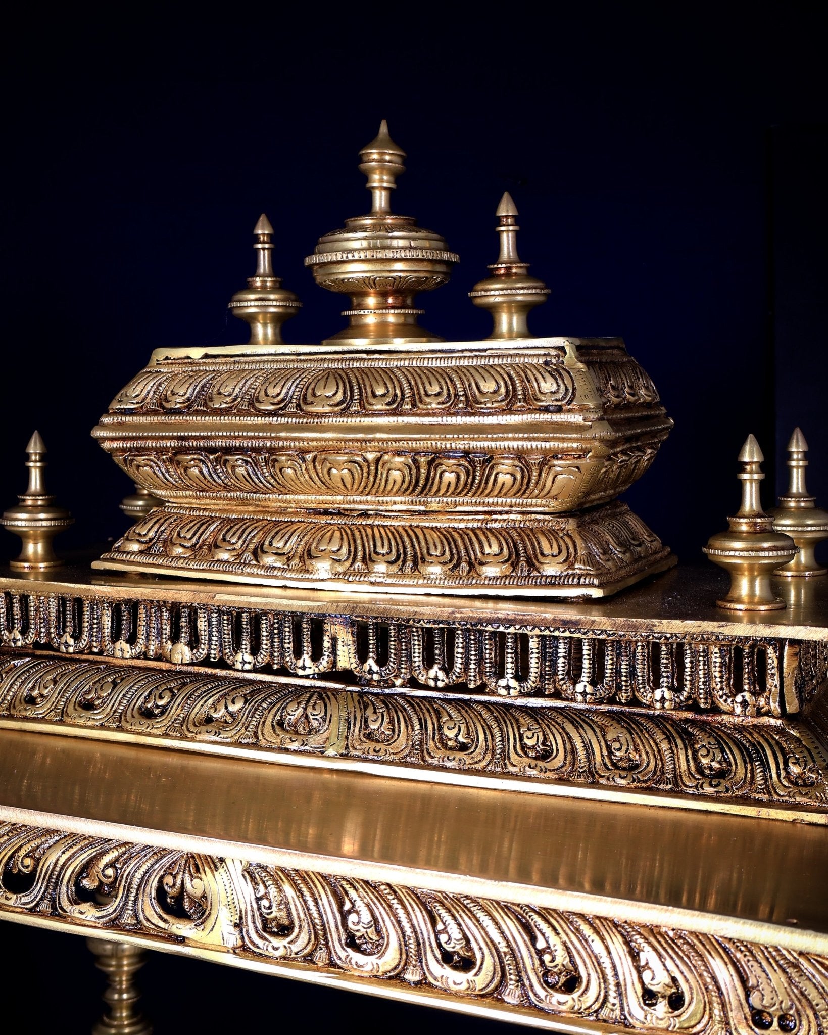 Pure Brass Temple – Large Size for Home Mandir 38 inch - Budhshiv.com