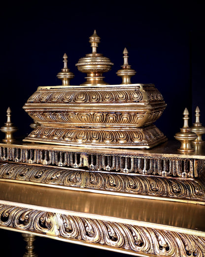 Pure Brass Temple – Large Size for Home Mandir 38 inch - Budhshiv.com
