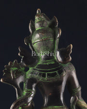 Pure Brass Tibetan Tara Devi Buddhist Goddess Idol - 15" Standing Statue - Budhshiv.com