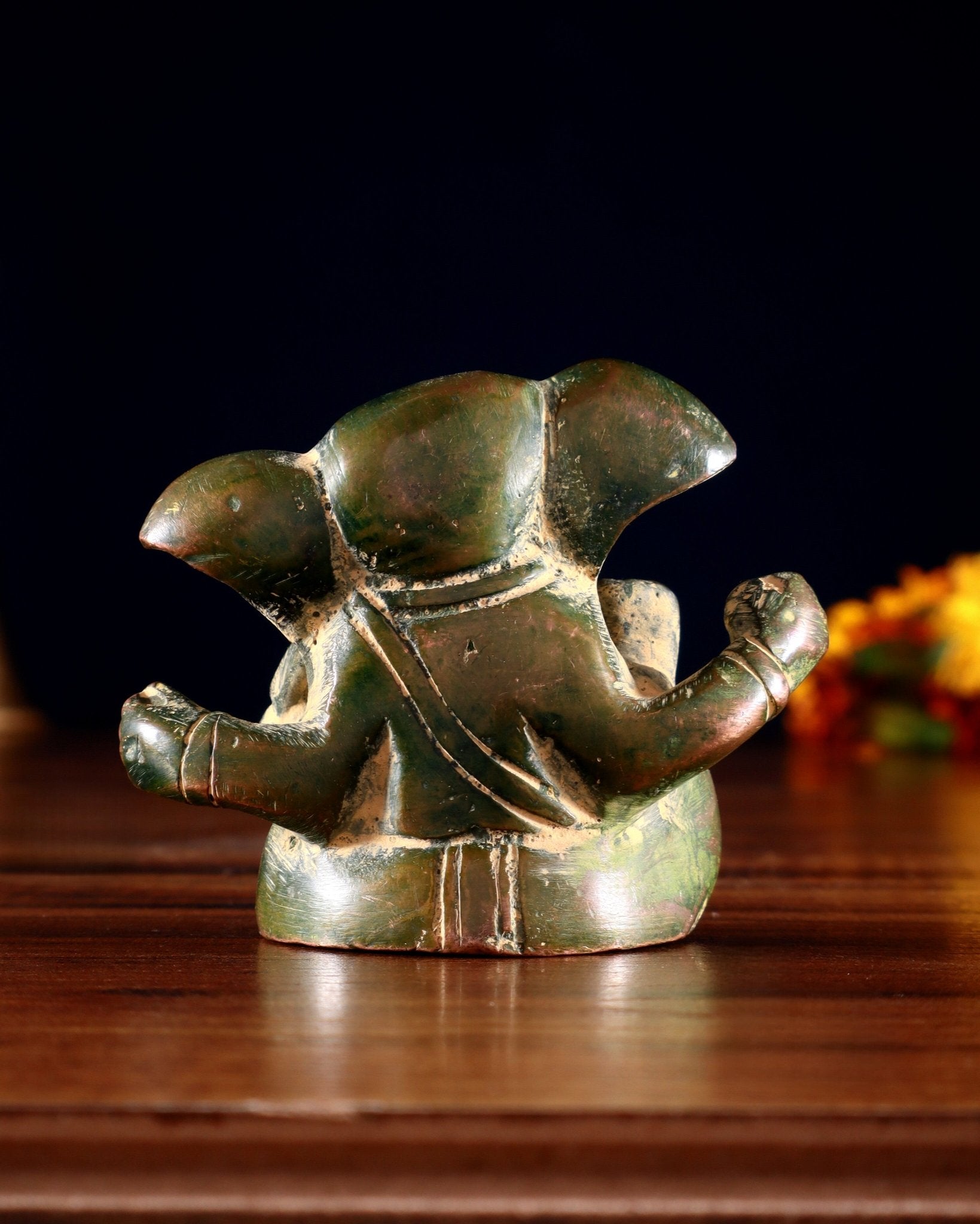 Pure Brass Tiny Appu Ganesha Miniature Idol – 2.5 " sandfinish - Budhshiv.com