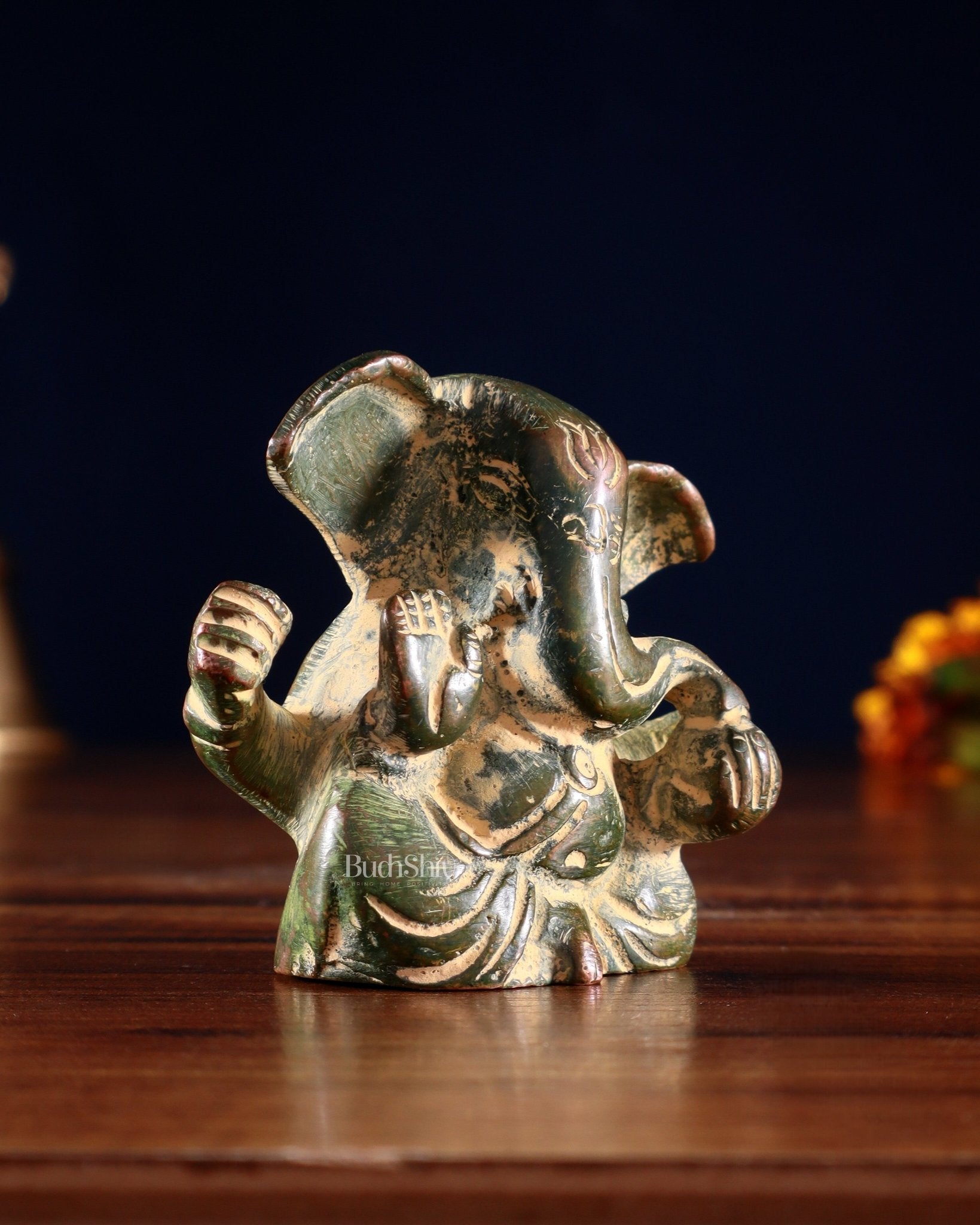 Pure Brass Tiny Appu Ganesha Miniature Idol – 2.5 " sandfinish - Budhshiv.com