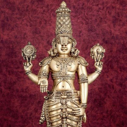 Pure Brass Tirupati Balaji Idol 33" - Budhshiv.com