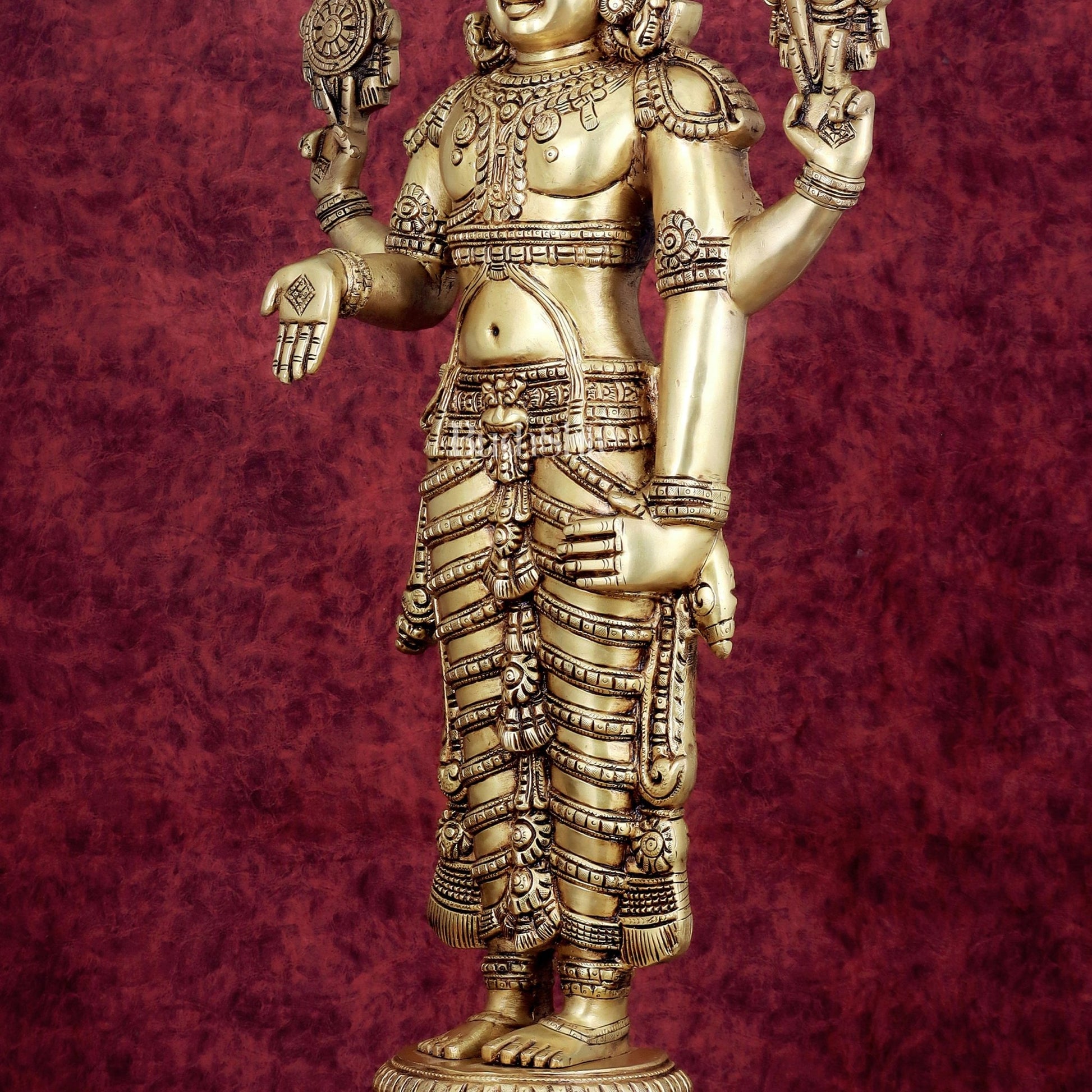 Pure Brass Tirupati Balaji Idol 33" - Budhshiv.com