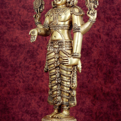Pure Brass Tirupati Balaji Idol 33" - Budhshiv.com
