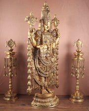 Pure Brass Tirupati Balaji Idol - 48" - Budhshiv.com