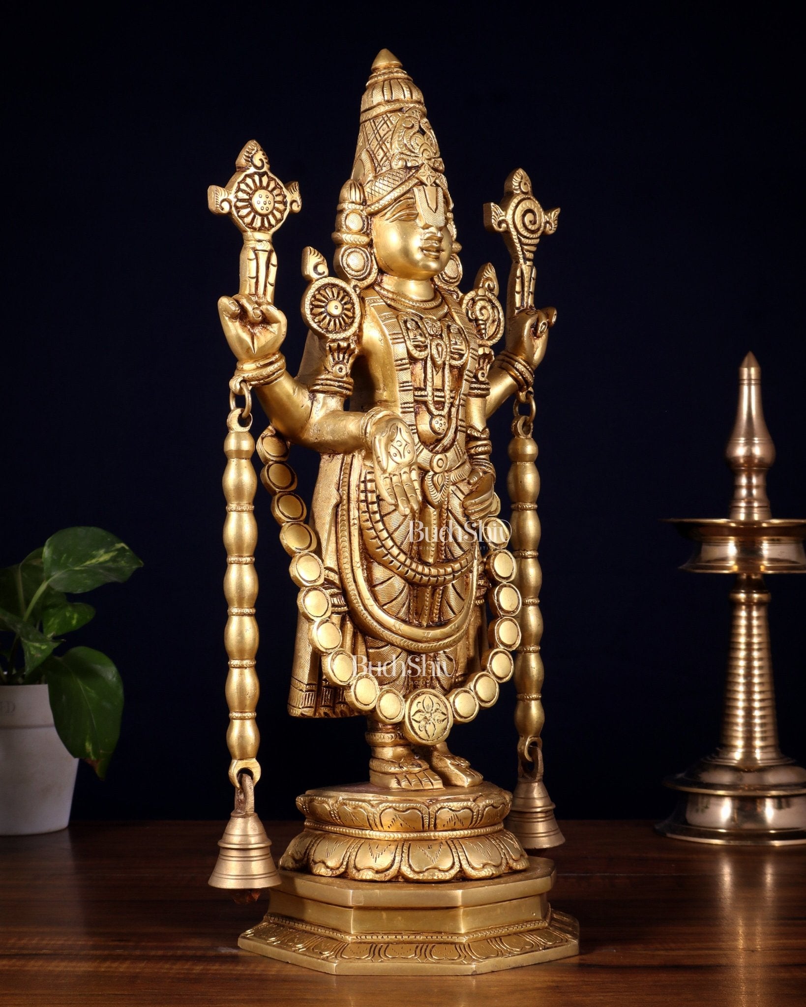 Pure Brass Tirupati Balaji Statue 17 inch - Budhshiv.com