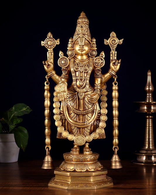 Pure Brass Tirupati Balaji Statue 17 inch - Budhshiv.com