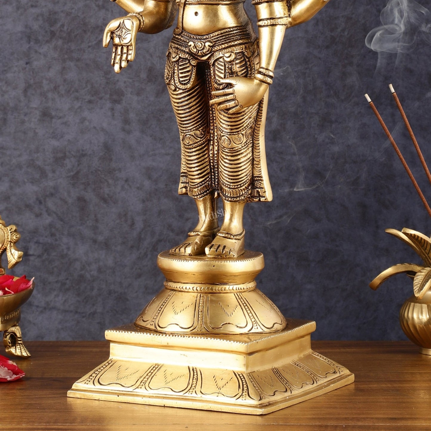Pure Brass Tirupati Balaji Statue - 19" - Budhshiv.com