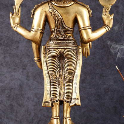 Pure Brass Tirupati Balaji Statue - 19" - Budhshiv.com