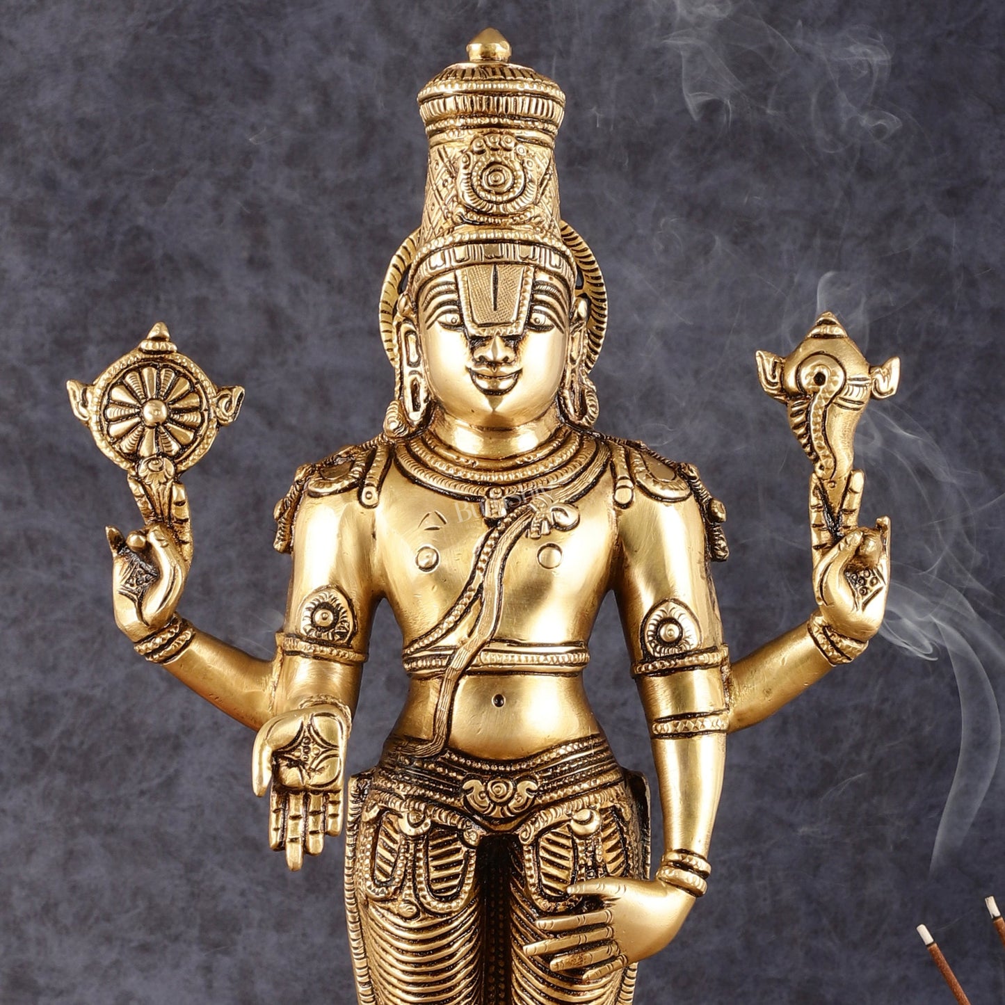 Pure Brass Tirupati Balaji Statue - 19" - Budhshiv.com