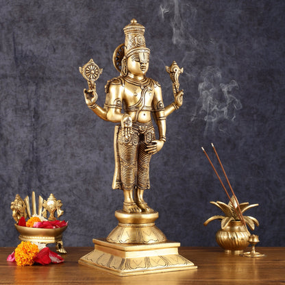 Pure Brass Tirupati Balaji Statue - 19" - Budhshiv.com