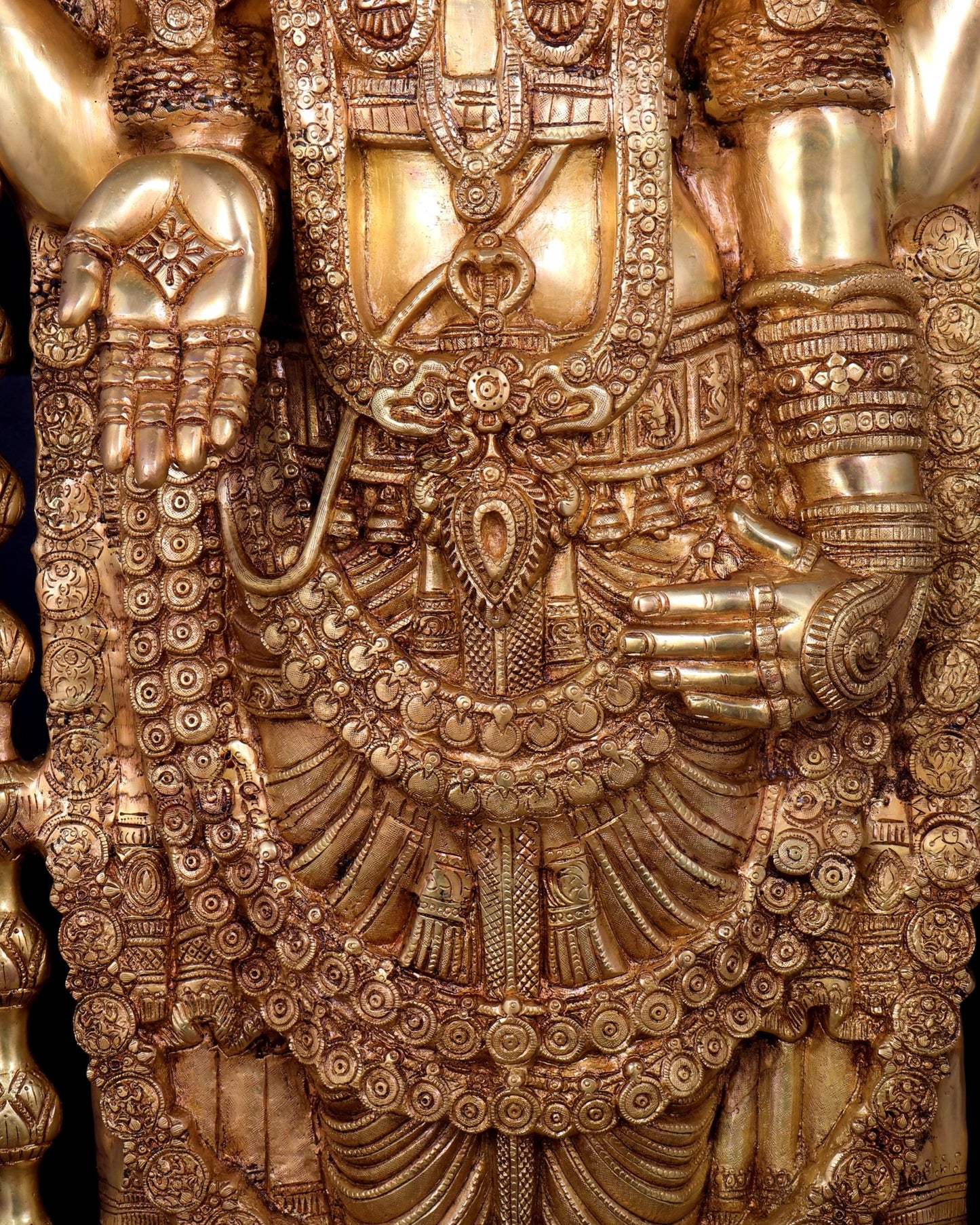 Pure Brass Tirupati Balaji Statue - 48" full body - Budhshiv.com