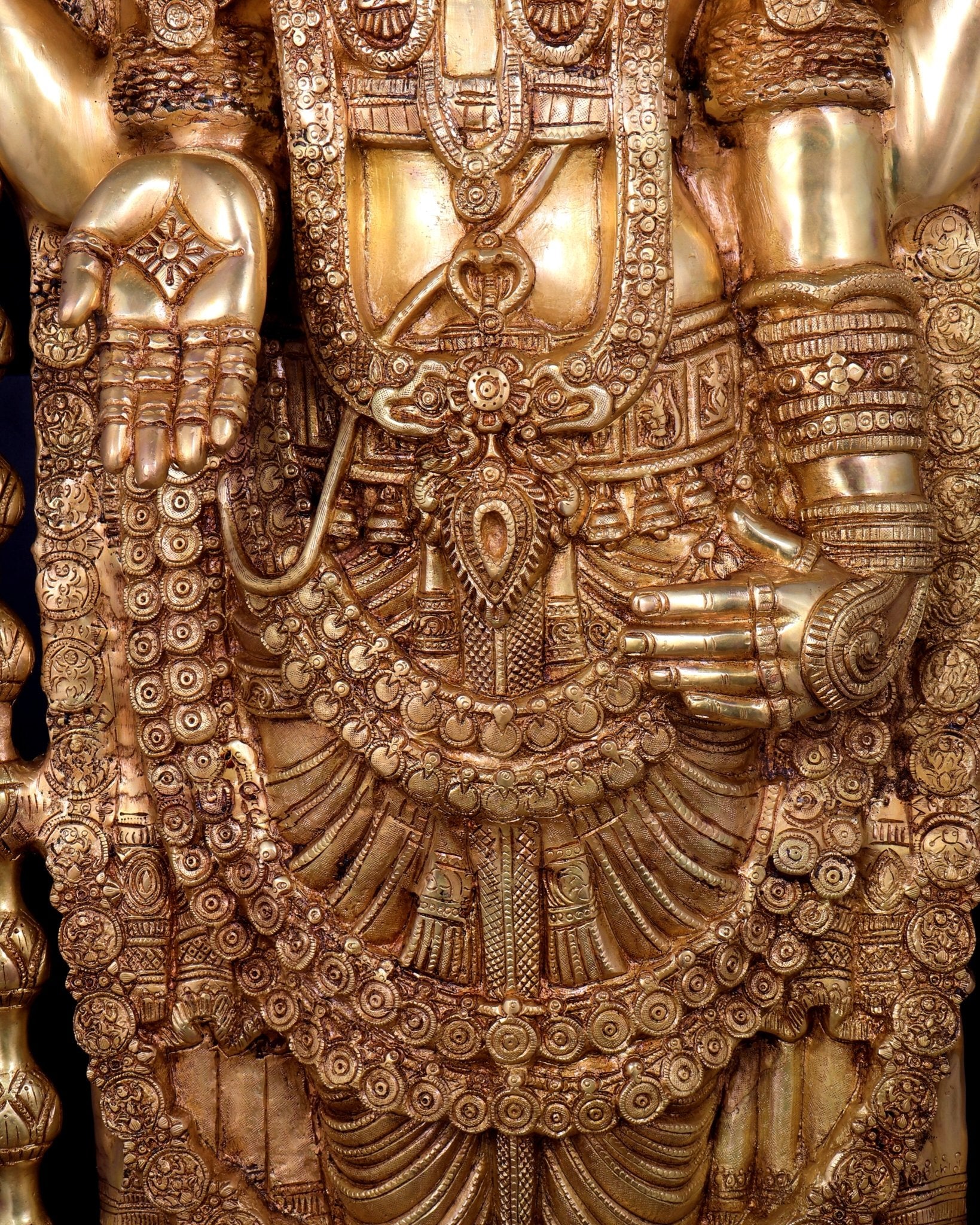 Pure Brass Tirupati Balaji Statue - 48" full body - Budhshiv.com
