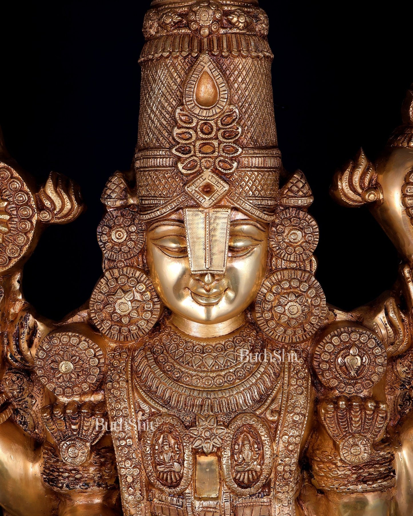 Pure Brass Tirupati Balaji Statue - 48" full body - Budhshiv.com