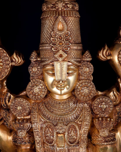 Pure Brass Tirupati Balaji Statue - 48" full body - Budhshiv.com