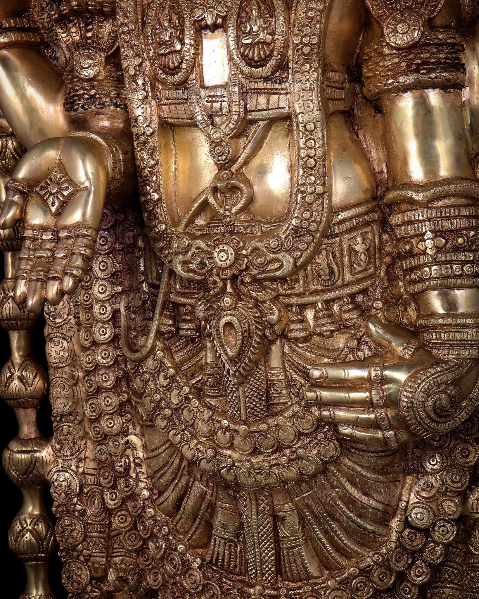 Pure Brass Tirupati Balaji Statue - 48" full body - Budhshiv.com