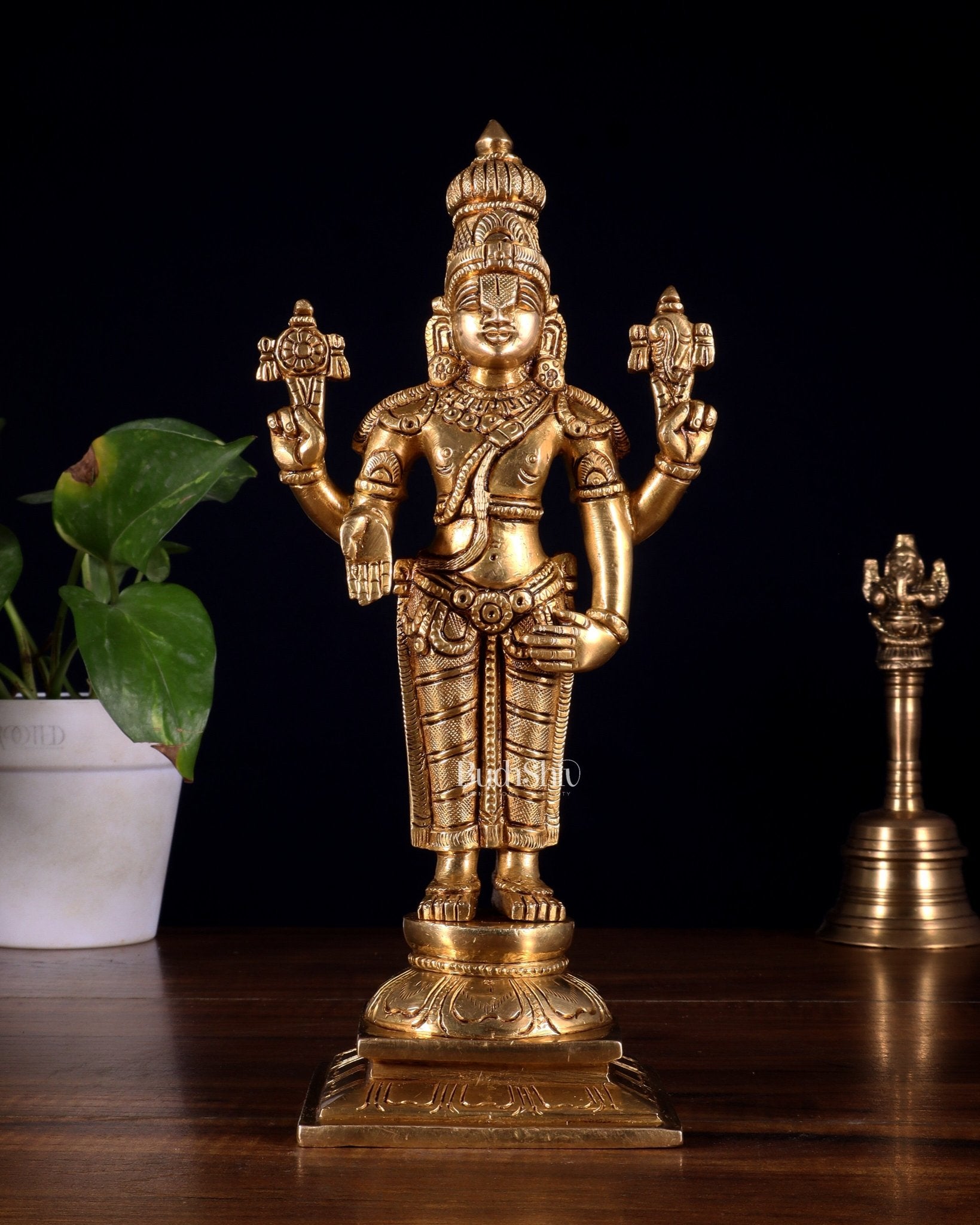 Pure Brass Tirupati Balaji Statue – 9.5 Inch - Budhshiv.com