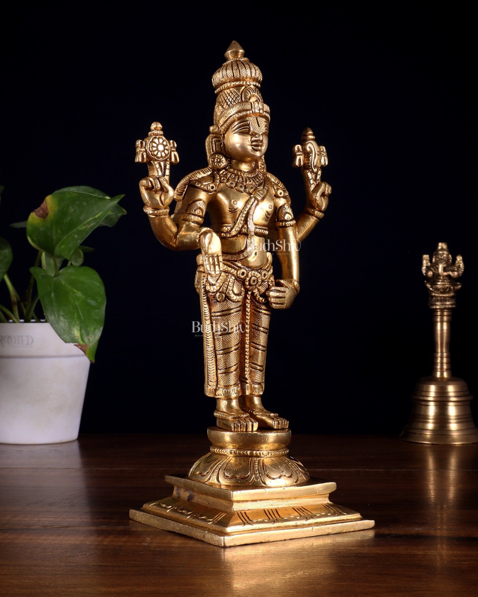 Pure Brass Tirupati Balaji Statue – 9.5 Inch - Budhshiv.com
